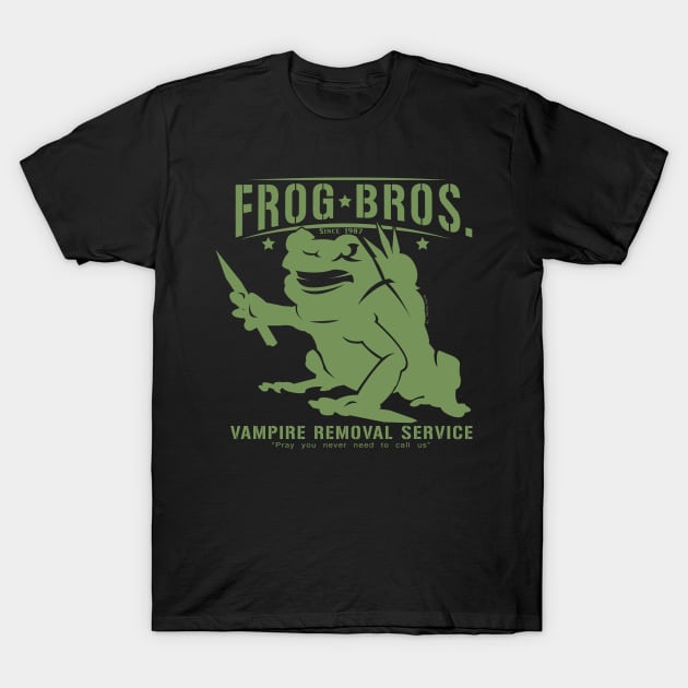 Frog Bros Vampire Removal  (dark tees) T-Shirt by Illustratorator